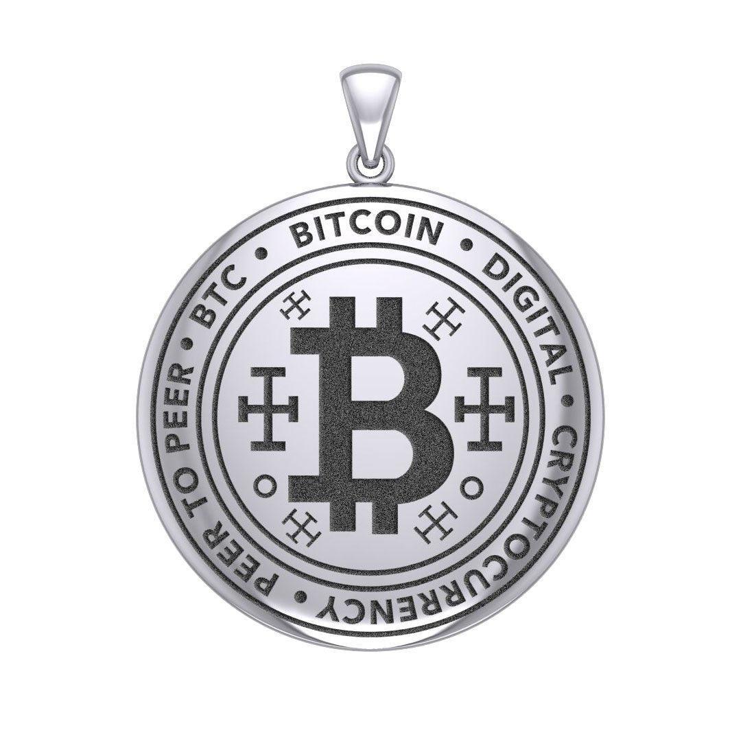 Bitcoin Sterling Silver Large Pendant TPD5862 - peterstone.dropshipping