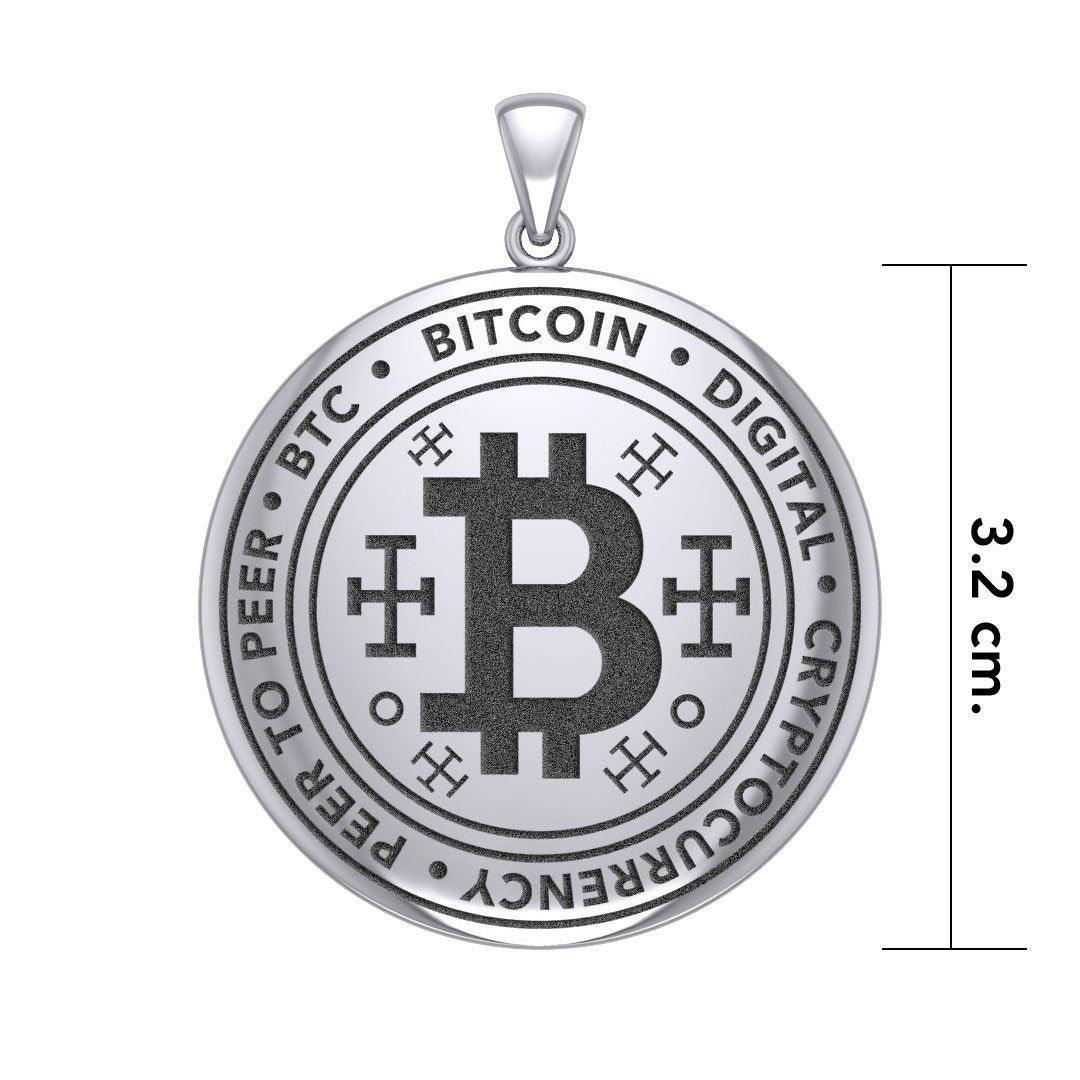 Bitcoin Sterling Silver Large Pendant TPD5862 - peterstone.dropshipping