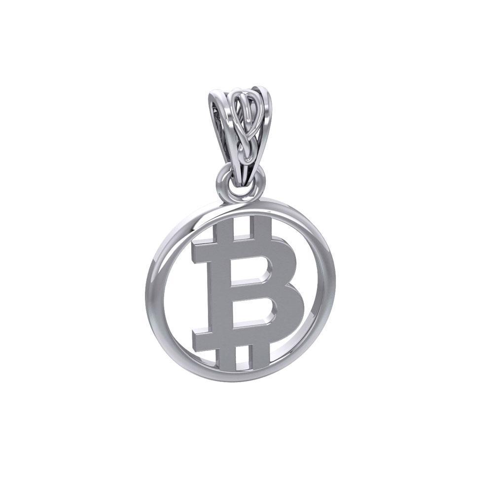 Bitcoin Sterling Silver Small Pendant TPD5863 - peterstone.dropshipping