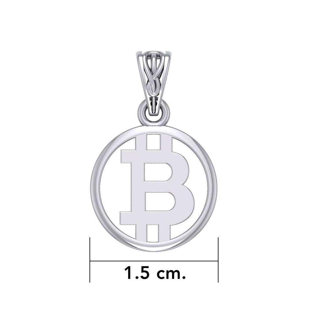 Bitcoin Sterling Silver Small Pendant TPD5863 - peterstone.dropshipping