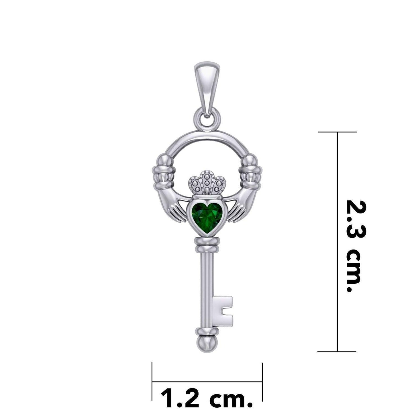 Irish Claddagh Mini Spiritual Key Silver Pendant TPD5878 - peterstone.dropshipping