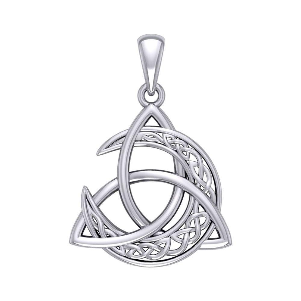 Trinity Knot with Celtic Crescent Moon Silver Pendant TPD5884 - peterstone.dropshipping