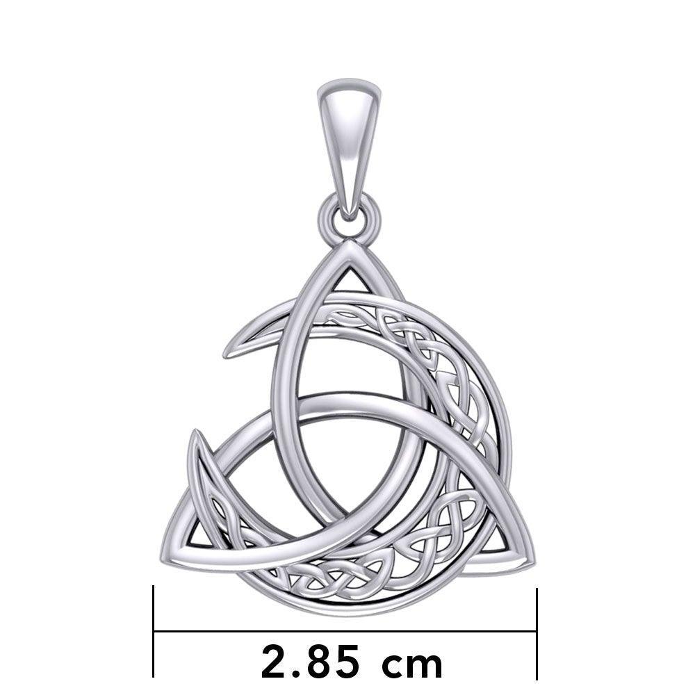 Trinity Knot with Celtic Crescent Moon Silver Pendant TPD5884 - peterstone.dropshipping