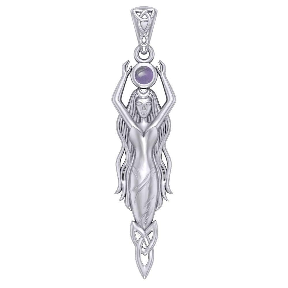 Goddess Brigid Silver pendant with Gem TPD5889 - peterstone.dropshipping