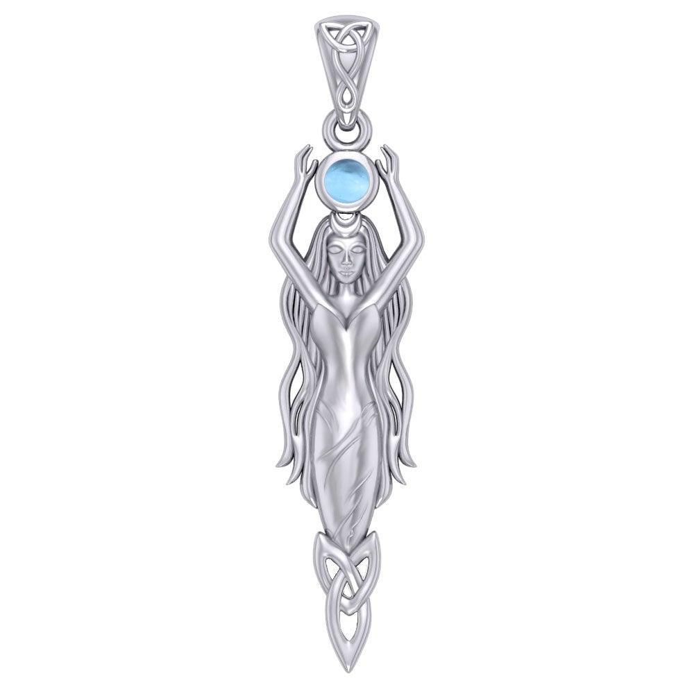 Goddess Brigid Silver pendant with Gem TPD5889 - peterstone.dropshipping