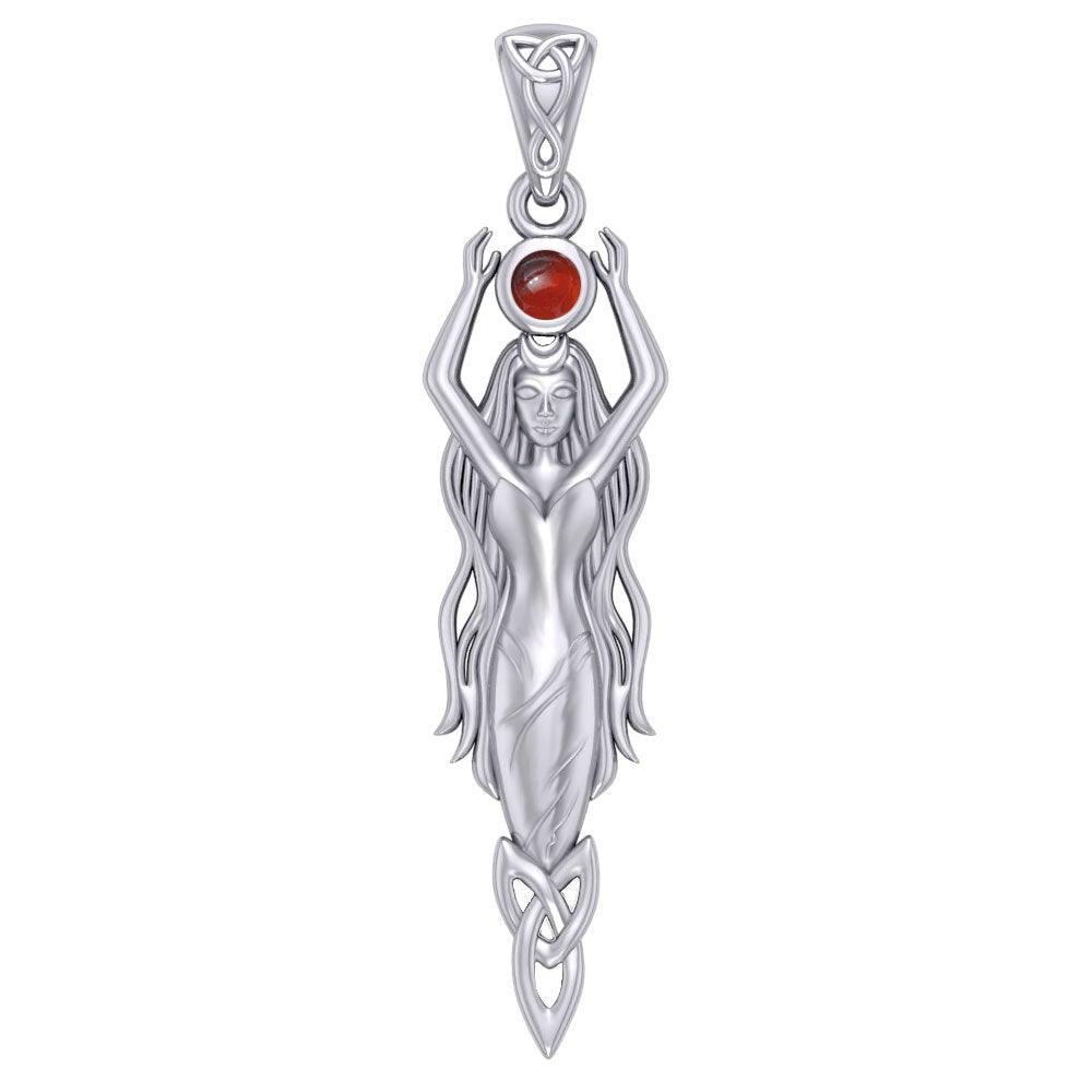 Goddess Brigid Silver pendant with Gem TPD5889 - peterstone.dropshipping