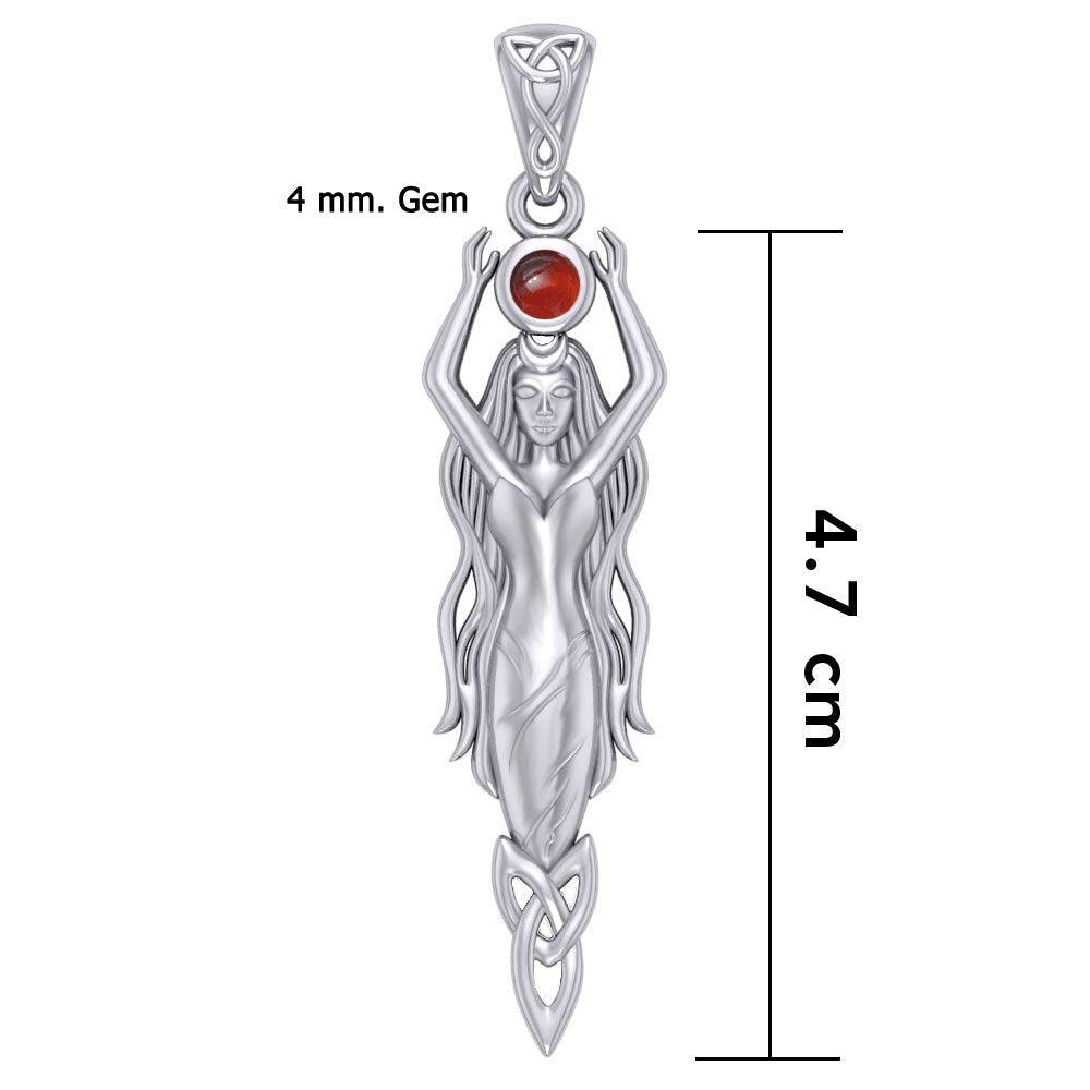 Goddess Brigid Silver pendant with Gem TPD5889 - peterstone.dropshipping