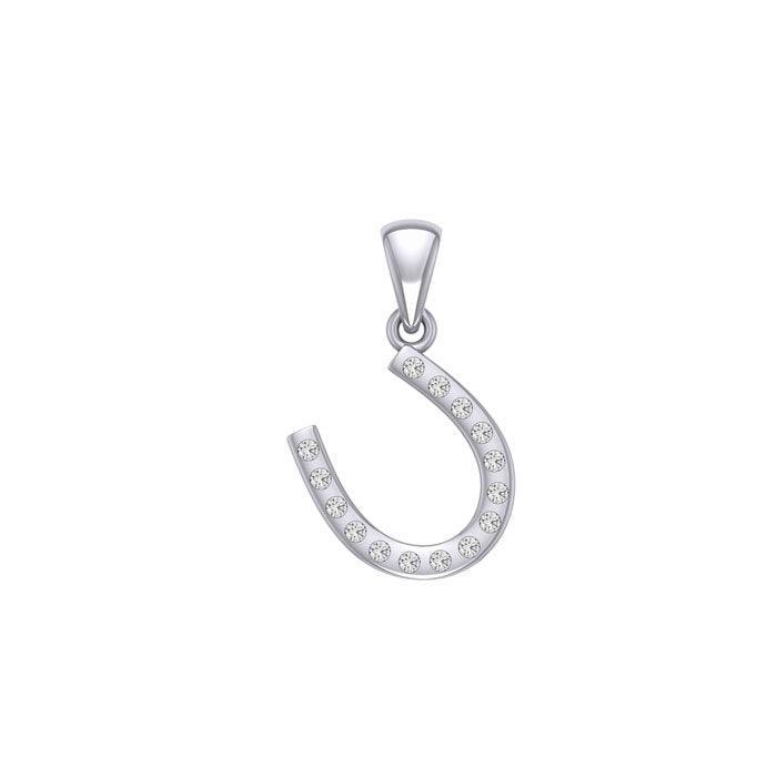 Horseshoe with Gems Silver Pendant TPD5893 - peterstone.dropshipping