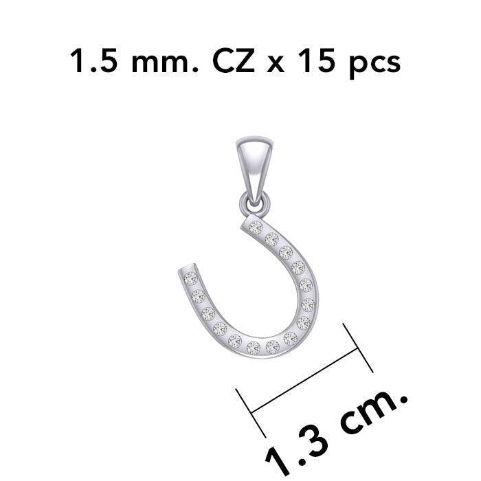 Horseshoe with Gems Silver Pendant TPD5893 - peterstone.dropshipping