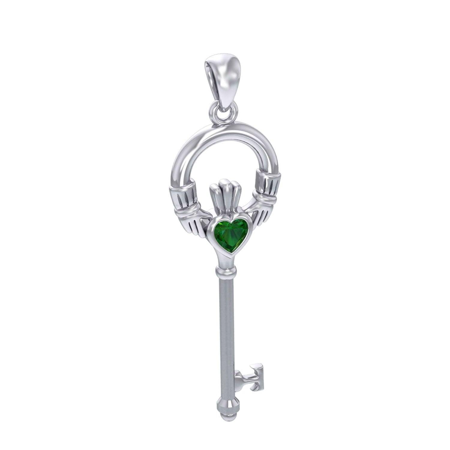 Irish Claddagh Spiritual Key Silver Pendant TPD5903 - peterstone.dropshipping