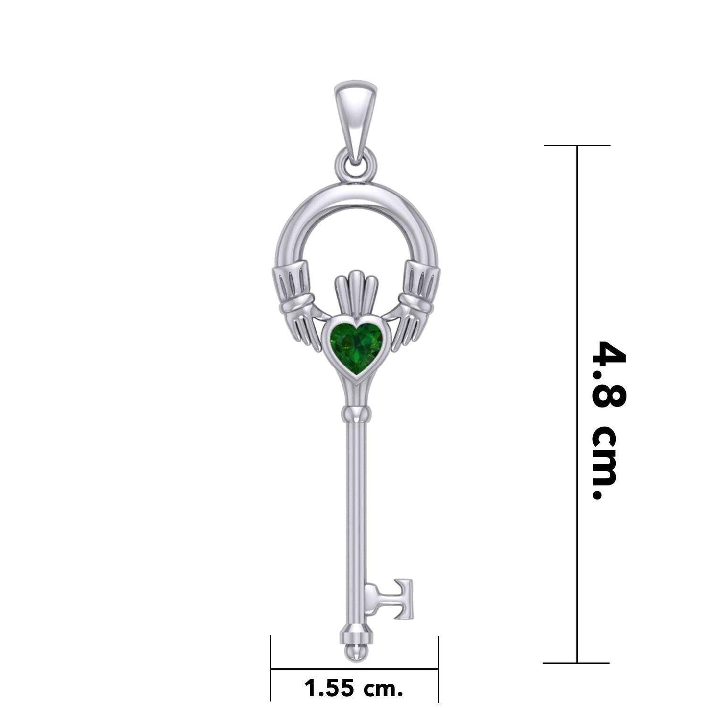 Irish Claddagh Spiritual Key Silver Pendant TPD5903 - peterstone.dropshipping