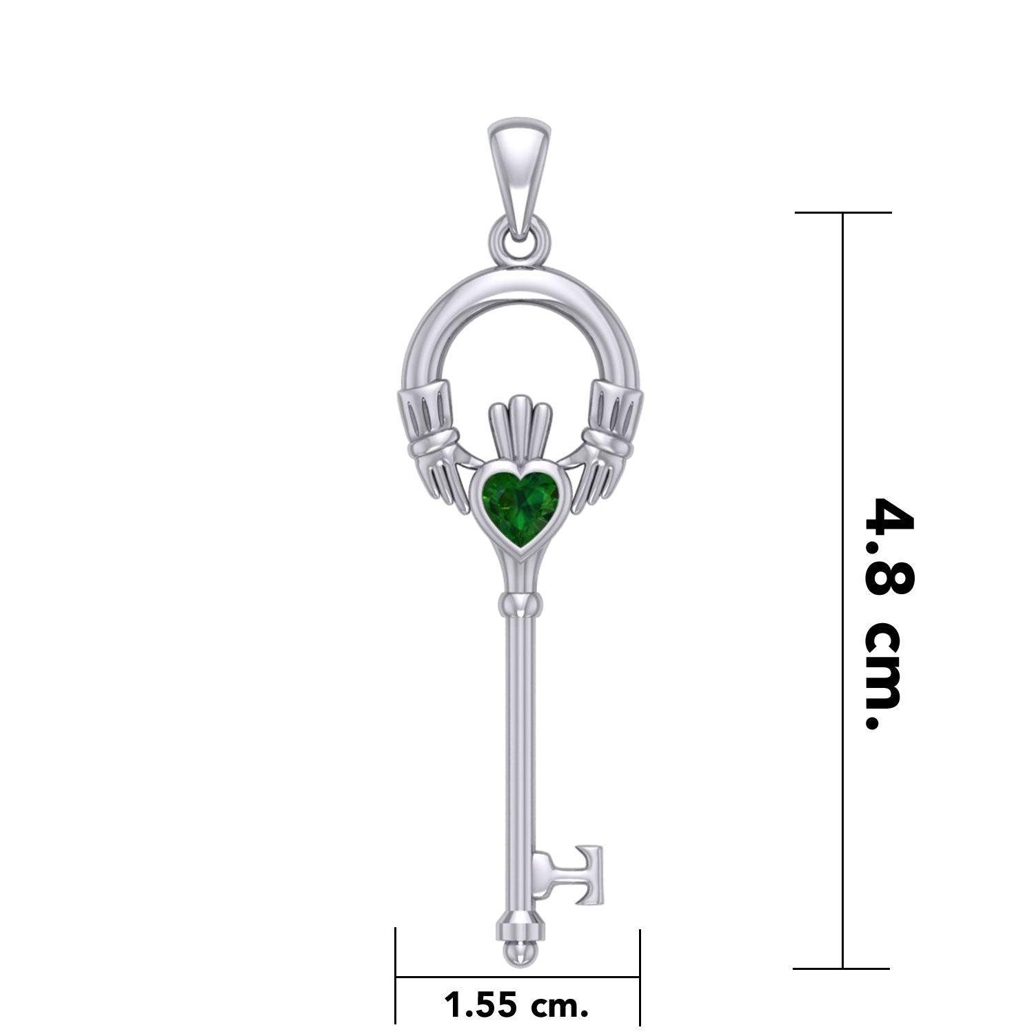 Irish Claddagh Spiritual Key Silver Pendant TPD5903 - peterstone.dropshipping