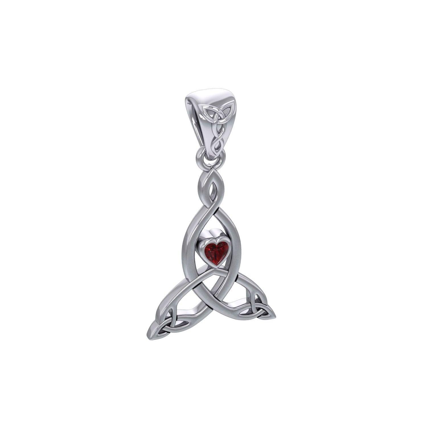 Celtic Mother Knot Silver Pendant with Gemstone TPD5911 - peterstone.dropshipping