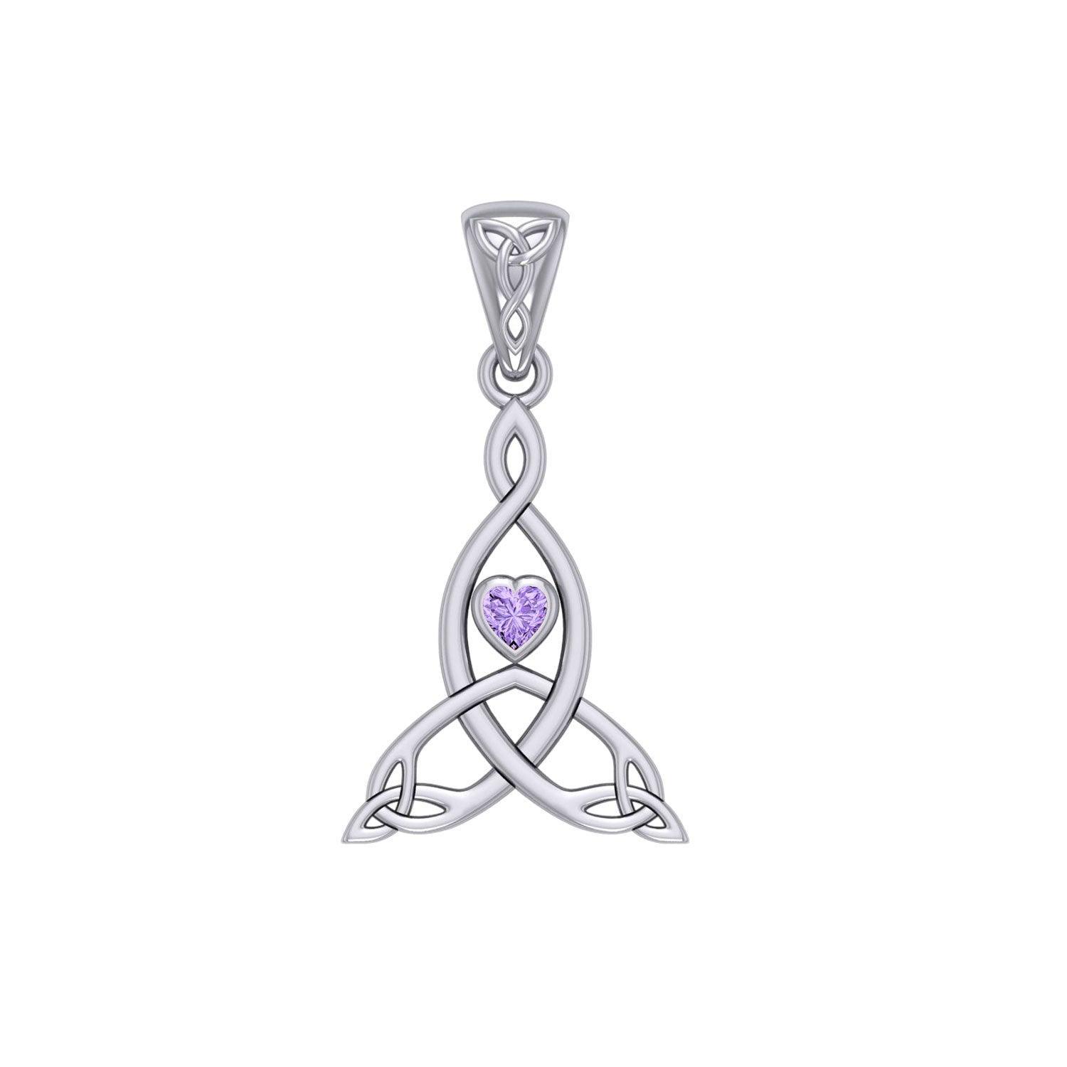 Celtic Mother Knot Silver Pendant with Gemstone TPD5911 - peterstone.dropshipping