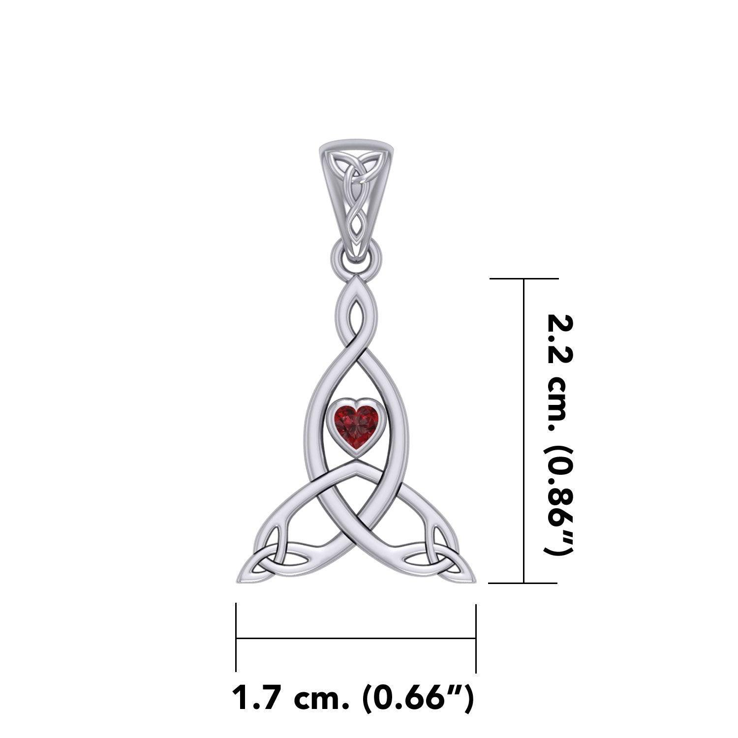 Celtic Mother Knot Silver Pendant with Gemstone TPD5911 - peterstone.dropshipping