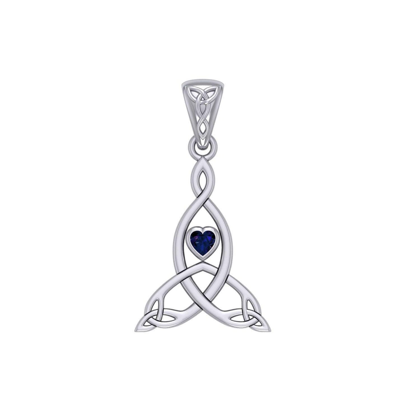 Celtic Mother Knot Silver Pendant with Gemstone TPD5911 - peterstone.dropshipping