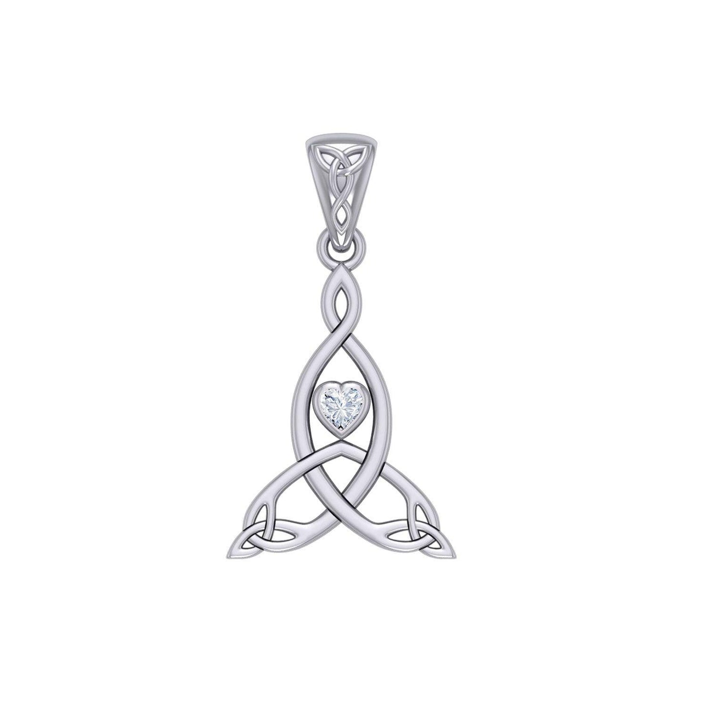 Celtic Mother Knot Silver Pendant with Gemstone TPD5911 - peterstone.dropshipping