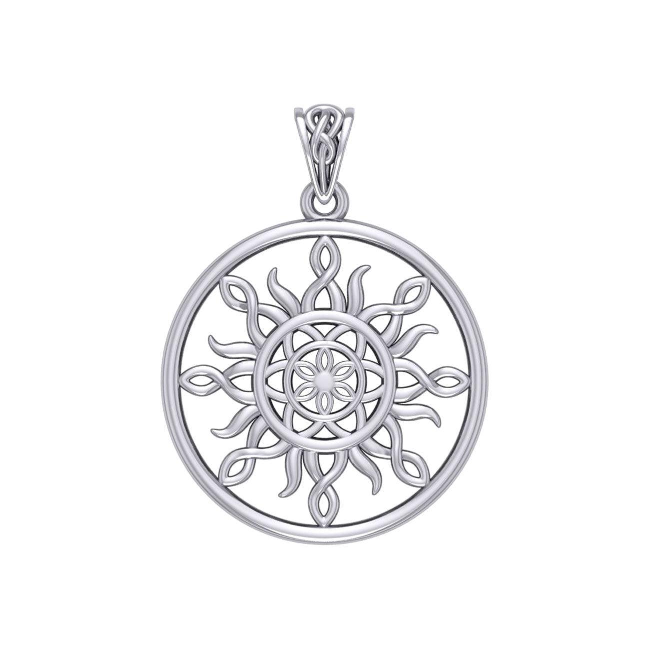 The Sun and Flower of Life Silver Pendant TPD5925 - peterstone.dropshipping