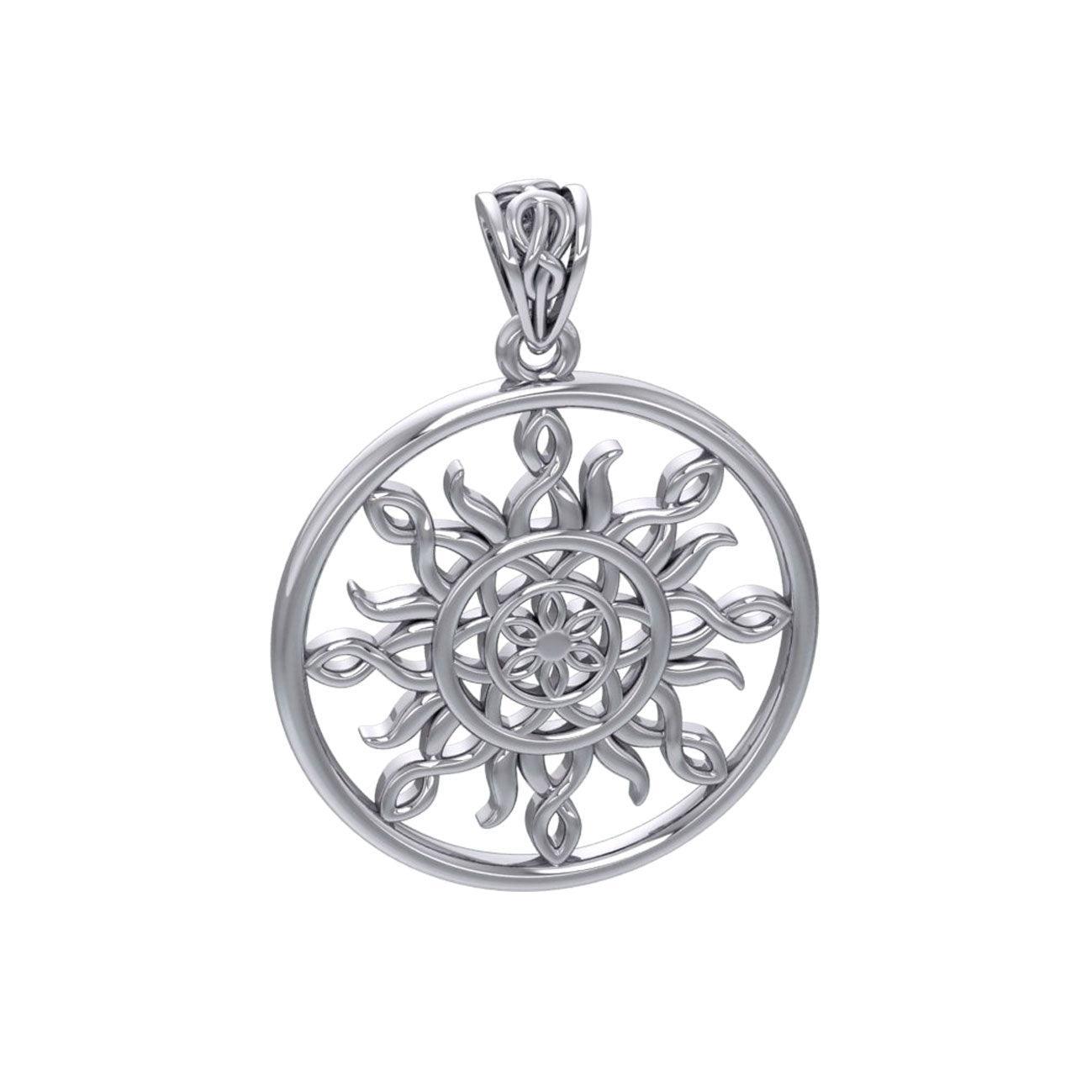 The Sun and Flower of Life Silver Pendant TPD5925 - peterstone.dropshipping