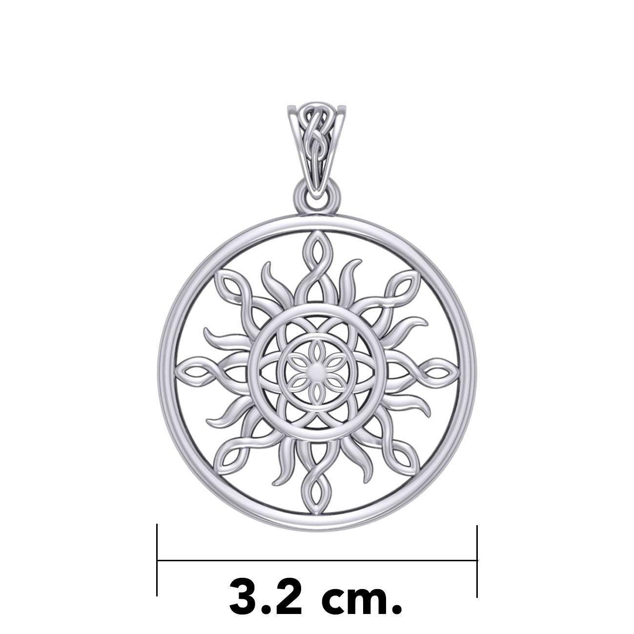 The Sun and Flower of Life Silver Pendant TPD5925 - peterstone.dropshipping