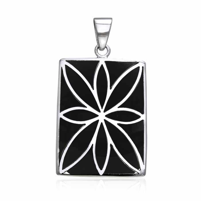 Flower Flat Cabochon Rectangle Pendant TPD593 Pendant