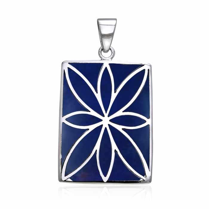 Flower Flat Cabochon Rectangle Pendant TPD593 Pendant