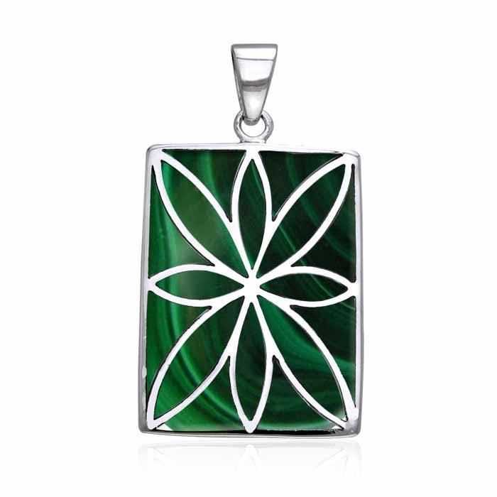 Flower Flat Cabochon Rectangle Pendant TPD593 Pendant