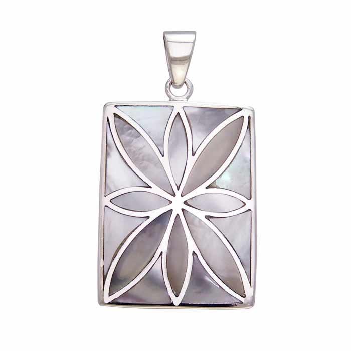 Flower Flat Cabochon Rectangle Pendant TPD593 Pendant