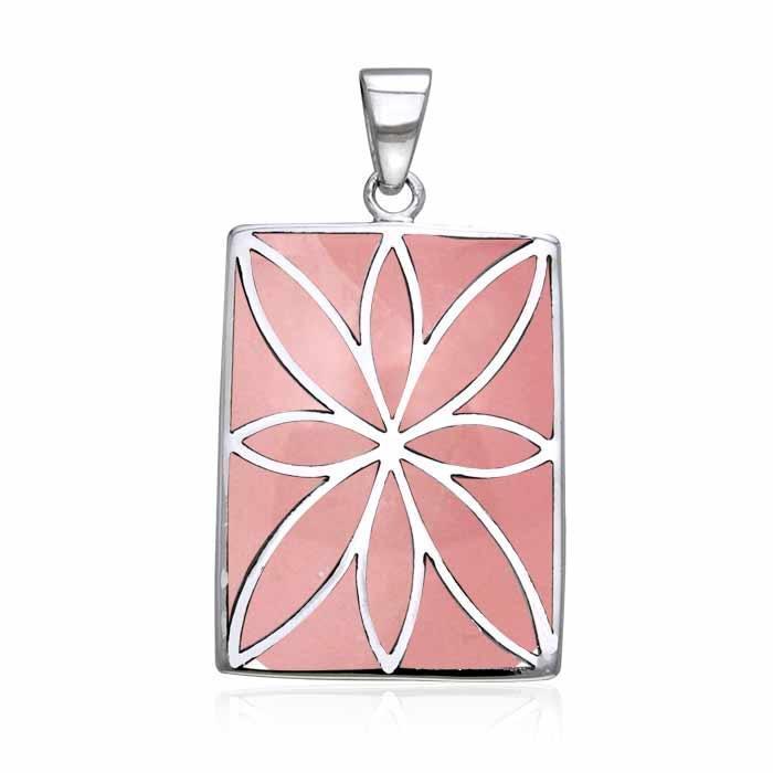 Flower Flat Cabochon Rectangle Pendant TPD593 Pendant