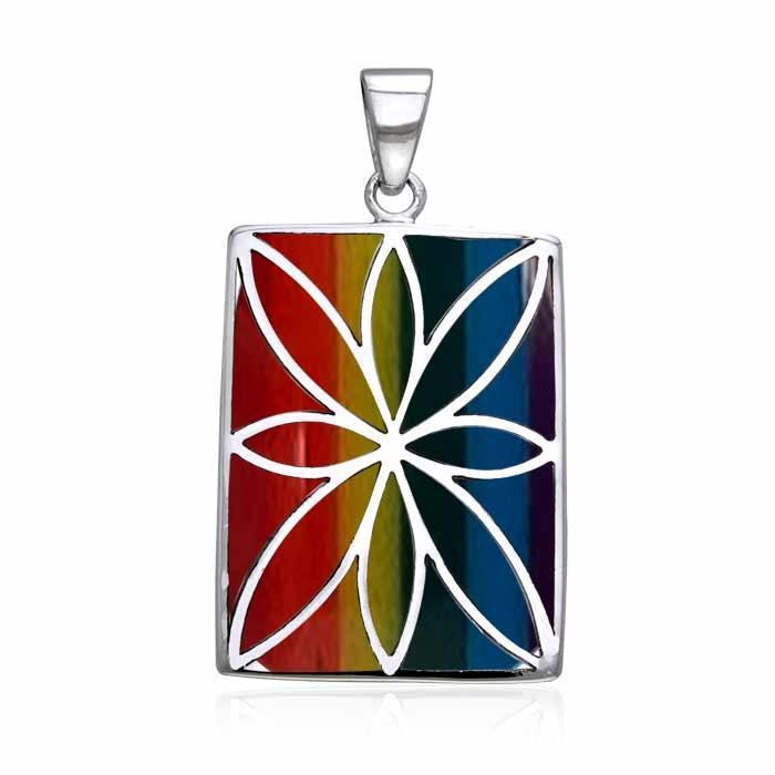 Flower Flat Cabochon Rectangle Pendant TPD593 Pendant