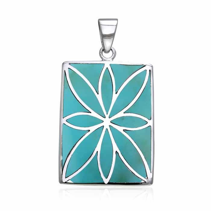 Flower Flat Cabochon Rectangle Pendant TPD593 Pendant