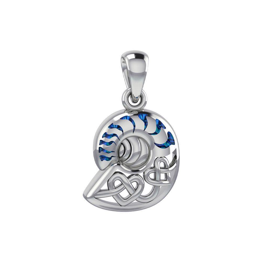 Celtic Nautilus And Double Heart Pendant TPD6082 - peterstone.dropshipping