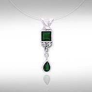 Celtic Knotwork and Gems Silver Pendant TPD701 Pendant