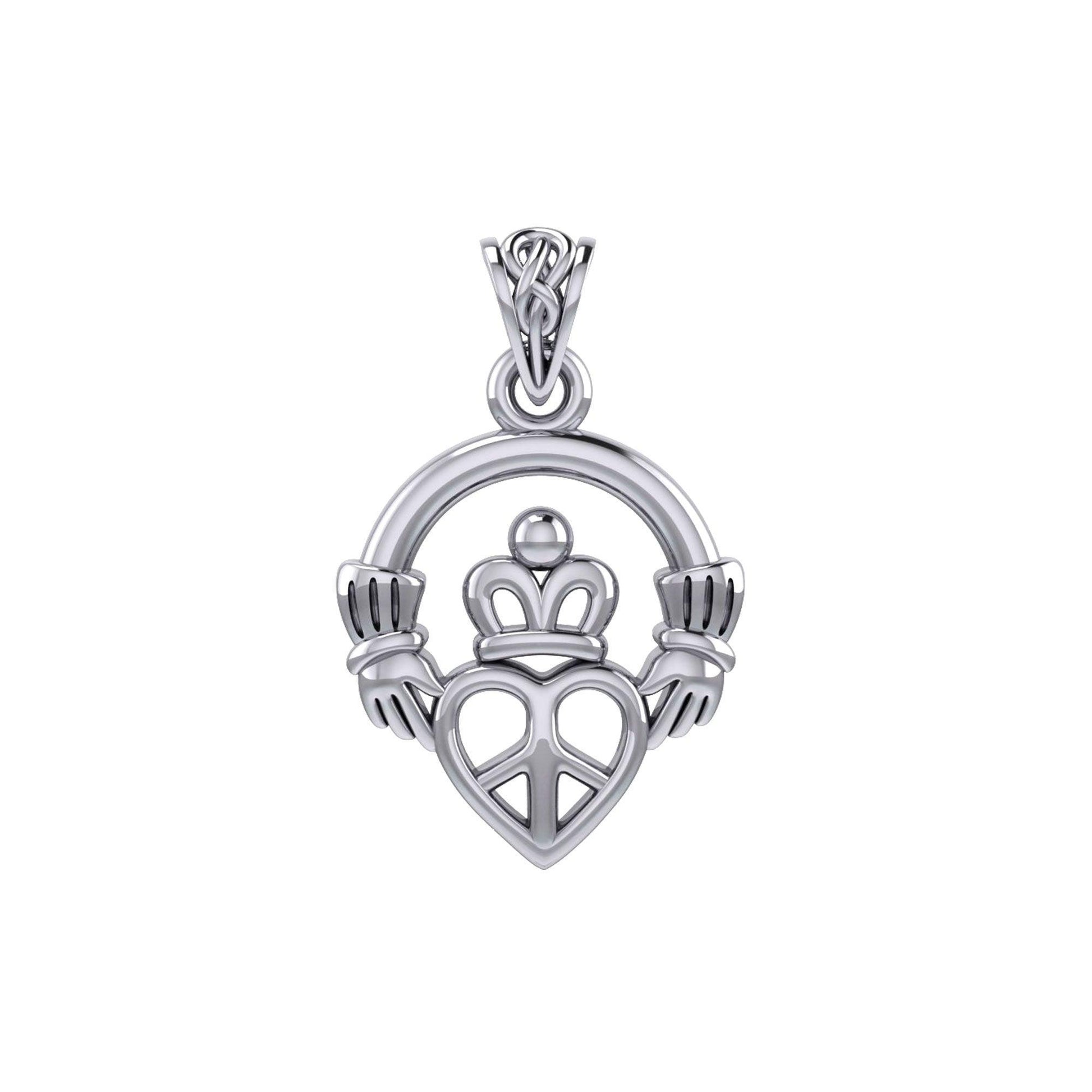 Claddagh with Peace Silver Pendant TPD7025 - peterstone.dropshipping