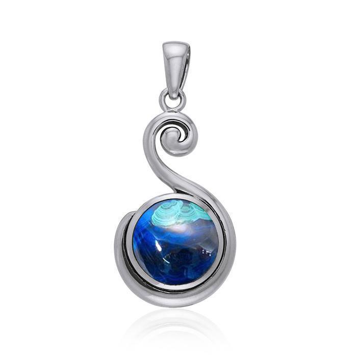 Spiral Cabochon Silver Pendant TPD717 Pendant