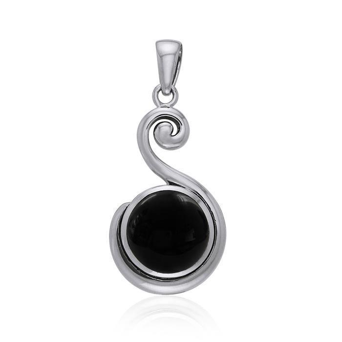 Spiral Cabochon Silver Pendant TPD717 Pendant