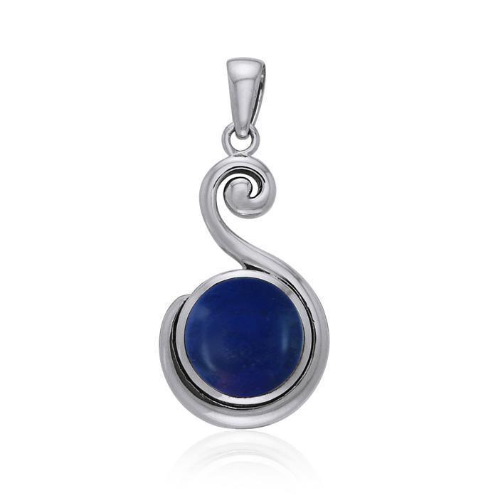 Spiral Cabochon Silver Pendant TPD717 Pendant