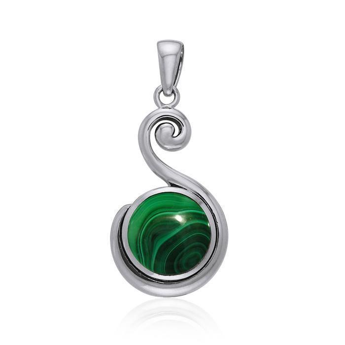 Spiral Cabochon Silver Pendant TPD717 Pendant