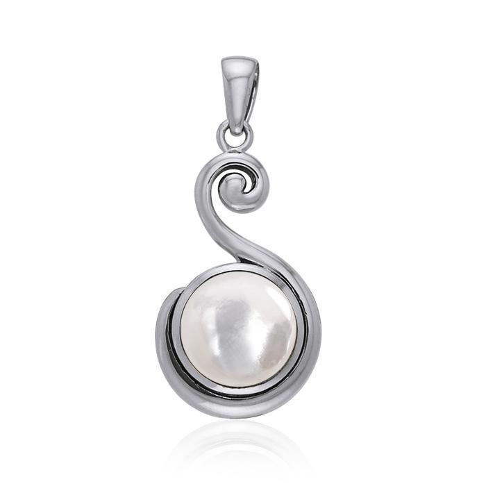 Spiral Cabochon Silver Pendant TPD717 Pendant