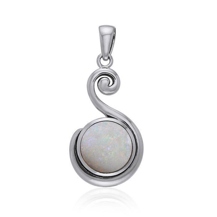 Spiral Cabochon Silver Pendant TPD717 Pendant