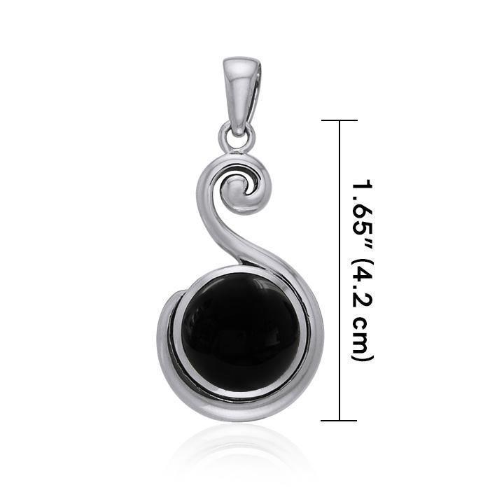 Spiral Cabochon Silver Pendant TPD717 Pendant