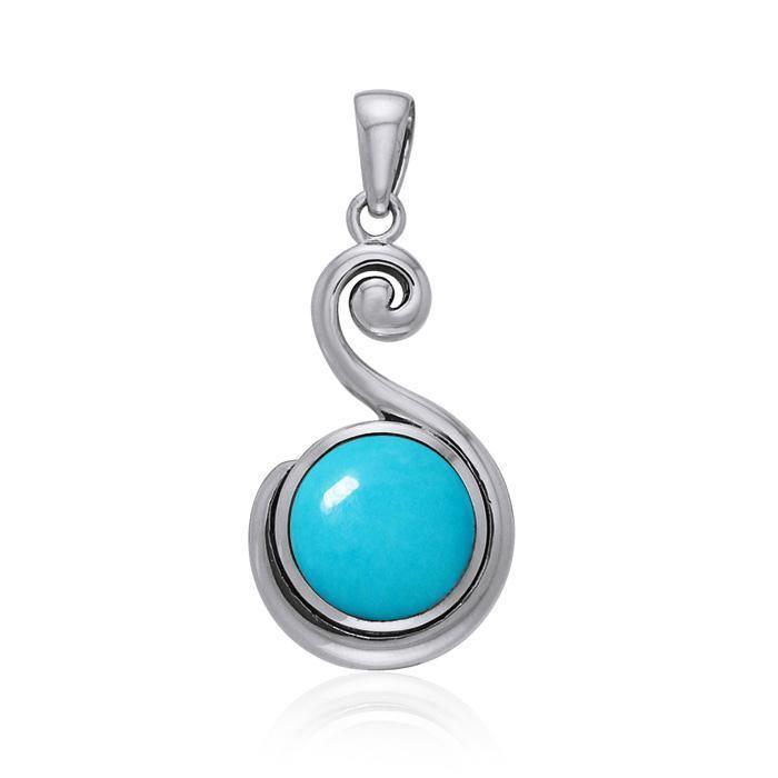 Spiral Cabochon Silver Pendant TPD717 Pendant