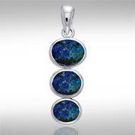 Tiered Cabochon Silver Pendant TPD738 Pendant