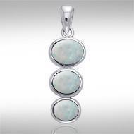 Tiered Cabochon Silver Pendant TPD738 Pendant