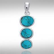 Tiered Cabochon Silver Pendant TPD738 Pendant