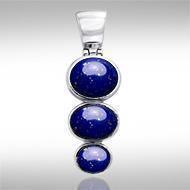 Flat Tiered Cabochon Silver Pendant TPD746 Pendant