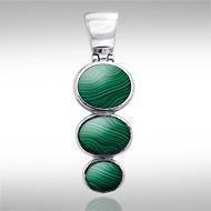 Flat Tiered Cabochon Silver Pendant TPD746 Pendant