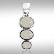 Flat Tiered Cabochon Silver Pendant TPD746 Pendant