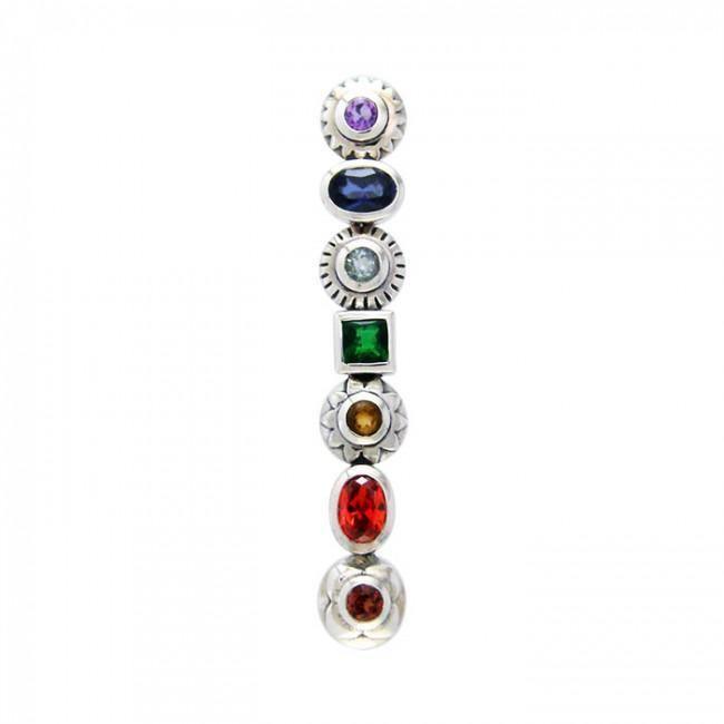 Silver Chakra with Gems Pendant TPD858