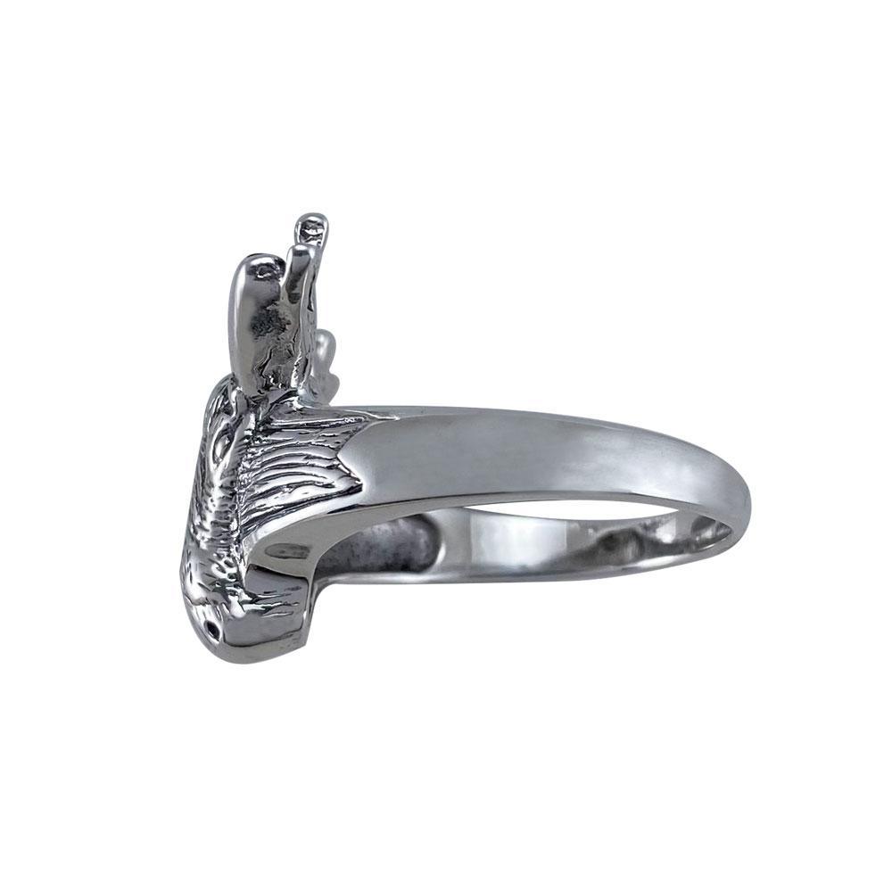 Reindeer Head Silver Ring TR1431 - peterstone.dropshipping